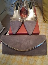 Jacques VERT Leather Suede WEDDING SHOES MATCHING BAG SIZE 39