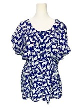 VINTAGE DROP DEAD TWEE KITTY CAT PRINT BLOUSE T-SHIRT GOTH EMO LARGE Y2K