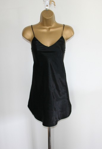 Ladies black satin slip - satin,