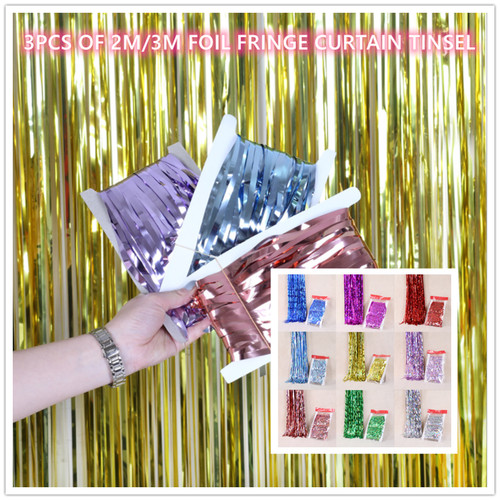 3pack foil fringe tinsel - 3pack,