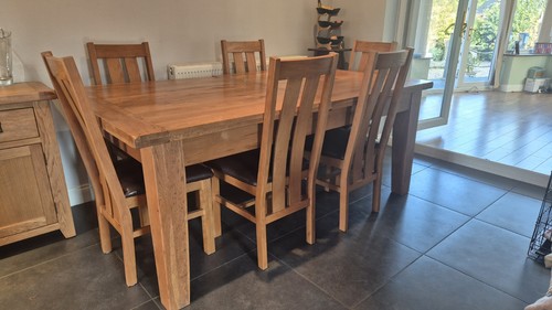Solid oak wooden - oak, (extendable)