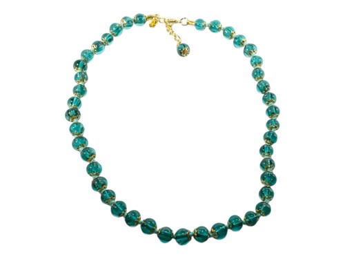 Murano glass necklace green - glass,
