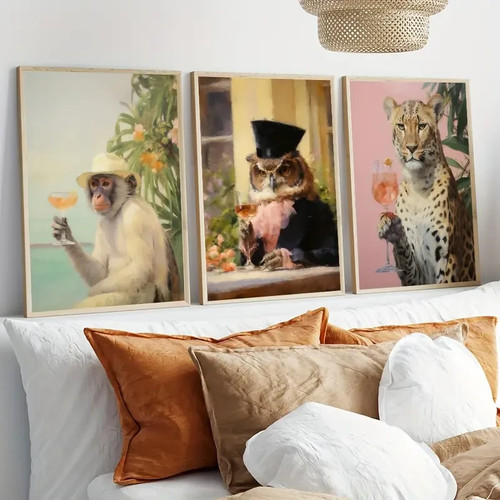 3pcs monkey cheetah - 3pcs, monkey,cheetah,owl