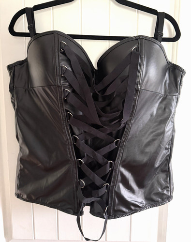 Women black steampunk corset - black,