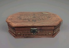 Vintage Wooden Brass Inlay