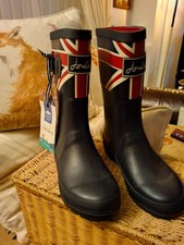 JOULES  UNION JACK DARK NAVY WELLIES SIZE 1 BNWT