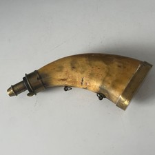 1860 Cow Horn Shot or Powder Flask with Brass Mount 