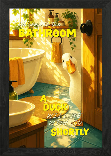 Duck the bathroom framed - in,