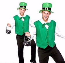 Adult LUCKY LEPRECHAUN Mens National Fancy Dress Costume Stag Party Lucky Irish