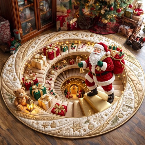 Large round christmas rugs - christmas, 3d