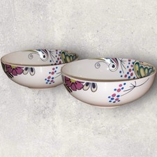 Denby Monsoon Cosmic 2x Cereal Soup Bowls 6.25” 16cm Paisley NWOT Excellent