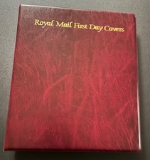Used Royal Mail 4-Ring First Day Cover Album With 17 no. 4-Pocket Leaves.