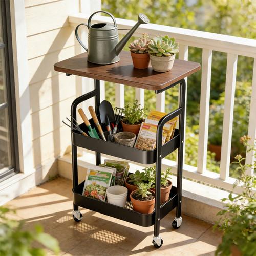 Tier storage trolley cart - storage,