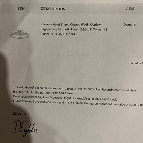 Platinum heart shape - platinum,