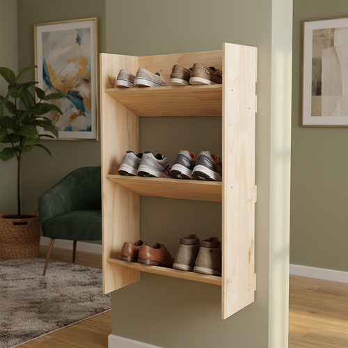 Wooden opening shoe cabinet - opening,