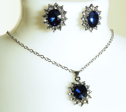 Sapphire blue pendant - sapphire, &