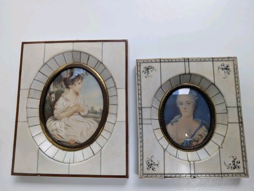 Antique portrait miniature - portrait,