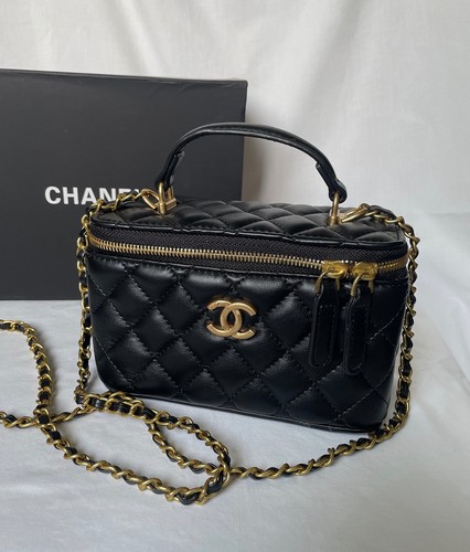 Chanel makeup vanity bag black - bag,