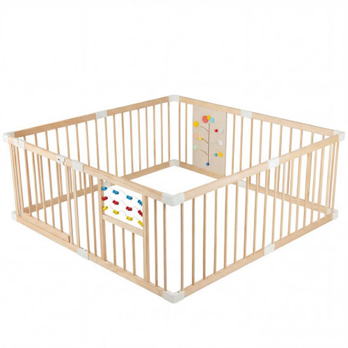 Wooden baby playpen adjustable - wooden,
