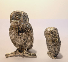 Vintage Owl Figurines Silvered
