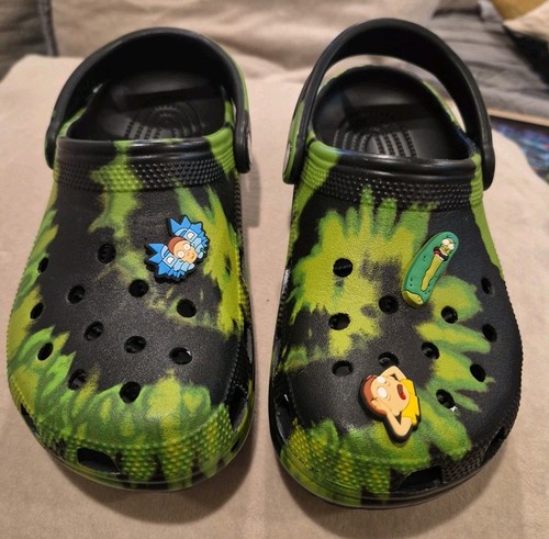 Green tie dye crocs - green,