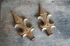 Pair Vintage Steel Spear Head