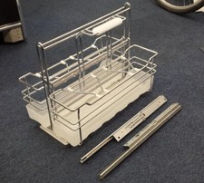 Magnets Sliding Pull Out Chrome Removable Storage Rack for Kitchen Cupboard Base