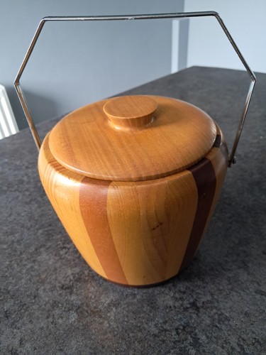 Vintage wooden ice bucket - wooden,