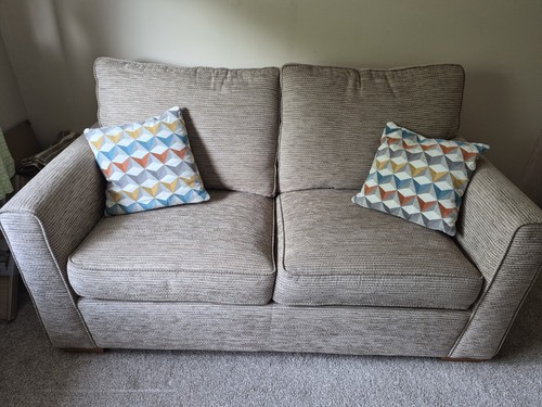 Beige solid plain - solid/plain, seater
