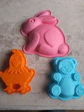 Cake Tin Jelly Mould bundle Easter Chicken Rabbit Bear 