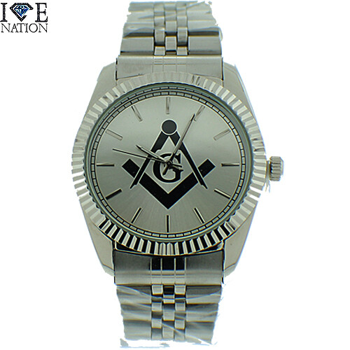 Masonic mens watch silver - mens,