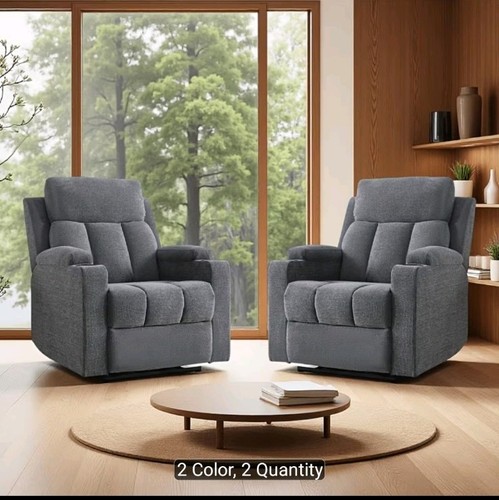 Grey manual recliner armchair - grey,