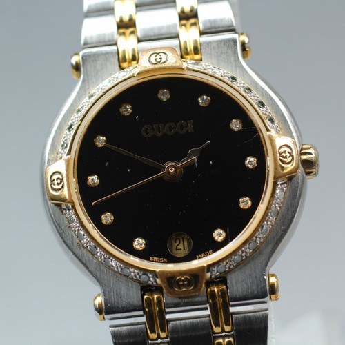 Gucci 9000l date black - gucci, diamond