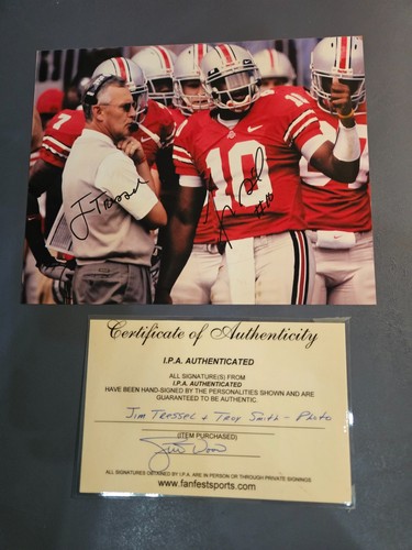 Troy smith jim tressel - troy, signed