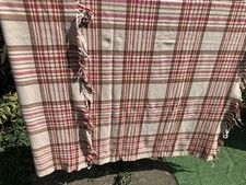 Vintage? Tartan Checked Blanket Travel Rug Wool? 165x165cm (B81