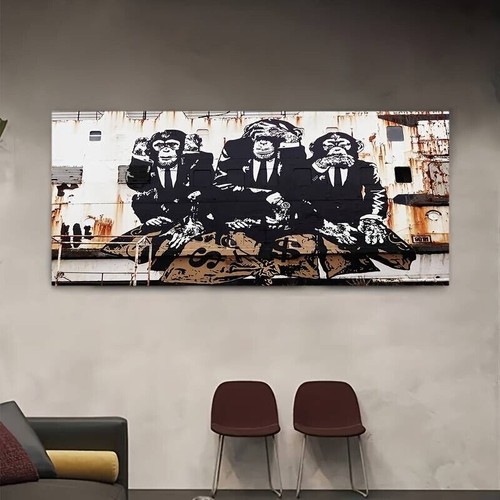 Banksy wise monkeys unframed - wise,