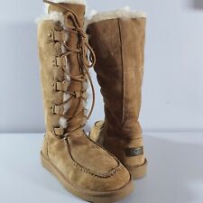 UGG Boots Chestnut Tall Uptown Lace Up Front Boots Rugged Size UK 5.5 US 7 NWOT