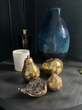 Set of 4 Decorative Gold Fruit