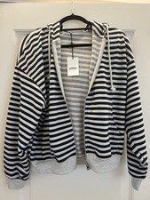 Striped Zip Up Cardigan Hoodie