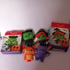 4x Mcdonalds Happy Meal Halloween Plush Toys 2024 Two in Box