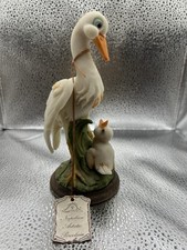 Stork and baby stork figurine - Capodimonte Italy