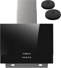 Angled Black Cooker Hood LED