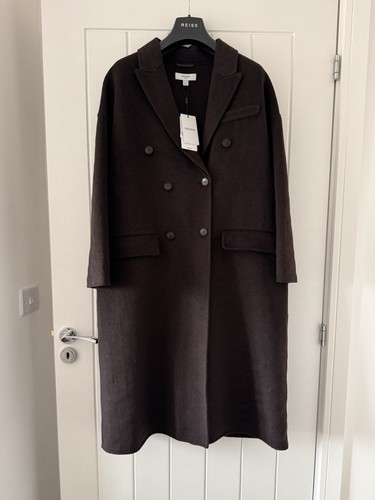 Reiss women wool coat brown - wool,