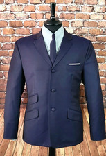 mod suit skinhead suit Deep Purple & Black suit 3 button suit slim fit mod suit