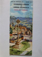 Scottish Omnibuses SMT Edinburgh to London map bus leaflet