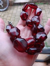Cherry amber bakelite bead - bakelite,