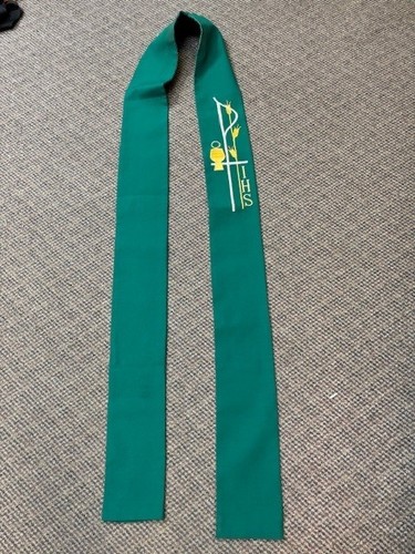 Green ihs clergy stole - green,