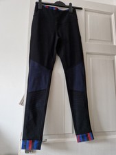 Mondetta Black Navy Red Interesting Workout Leggings Fab Pre-loved Condition UK8