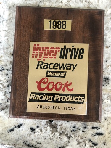 Vintage cook racing plaque