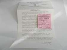 TICKET  England v Switzerland  1971  STEWARD TICKET & LETTER